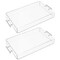 mDesign Acrylic Rectangular Serving Tray with Handles - 2 Pack
